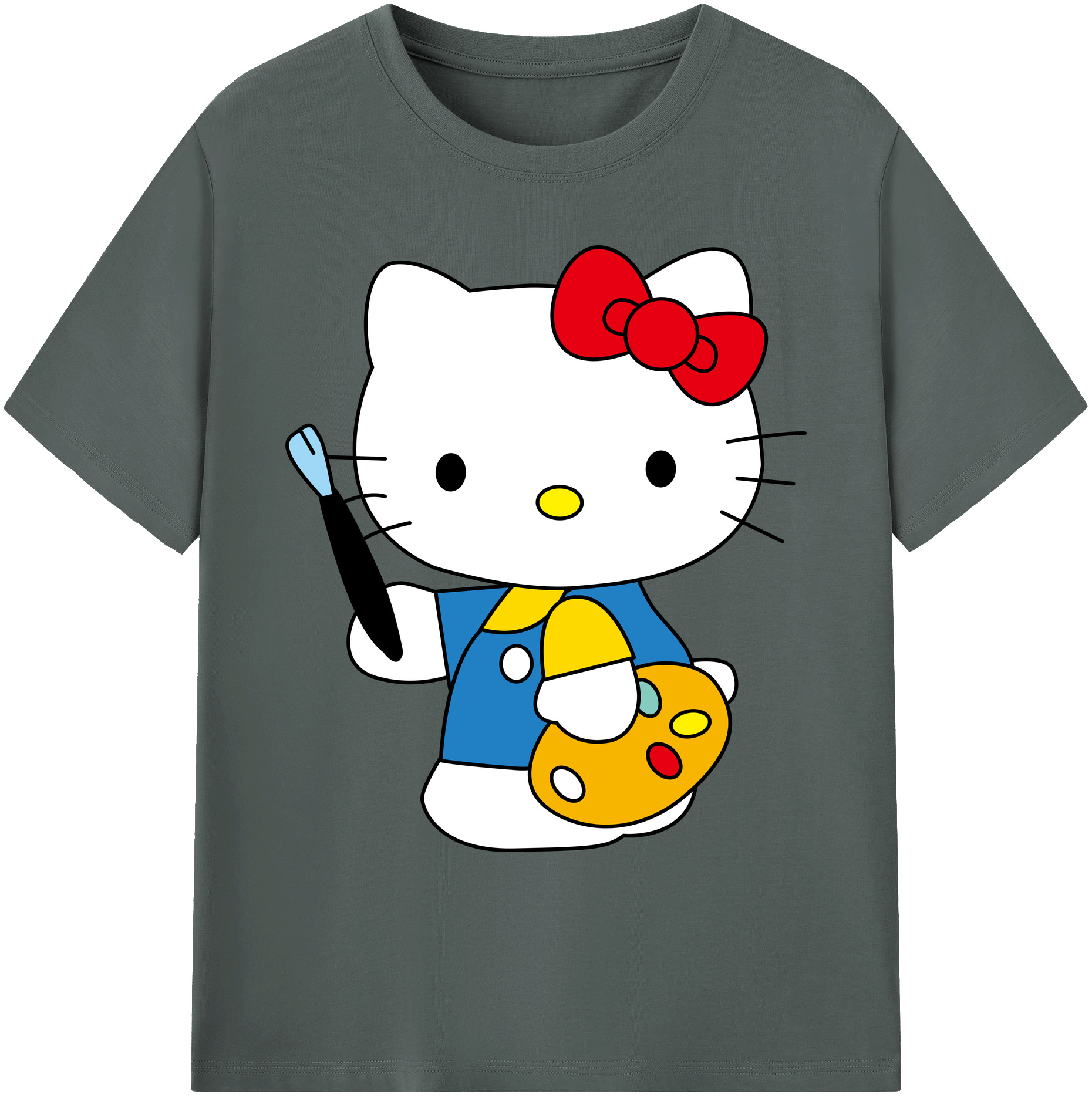（画像用） Hello Kitty ハローキティ 綿100％ メンズ半袖Tシャツ｜肌触りやわらか＆通気性